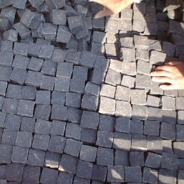 100x100mm Grey Zhangpu Black Granite Cubestone, All Natural Split Finish, Large Quantity