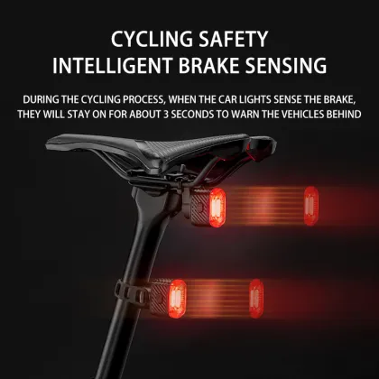 Universal Rechargeable LED Bicycle Tail Light - Red Square Lamp for Safety Riding