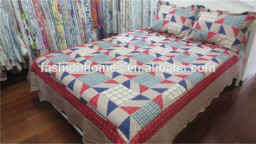 Fancy design 3pcs printed duvet patchwork bed sheet