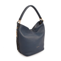 Borsa Hobo con manico in pelle di vitello Adria Nero / Nichel