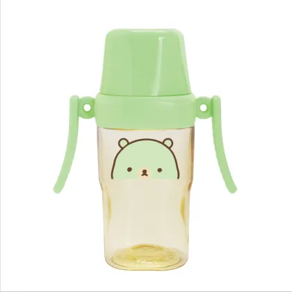 Square PA baby bottle with straw 240ml