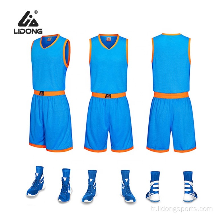 Toptan süblimlenmiş özel tasarım basketbol forması üniforması
