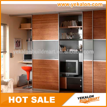 Particle board with melamine and frosted glass inserted sliding door wardrobe/closet