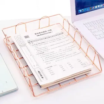 Rose Gold Unique Desk Office File Rack Organizer - Guaranteed Quality