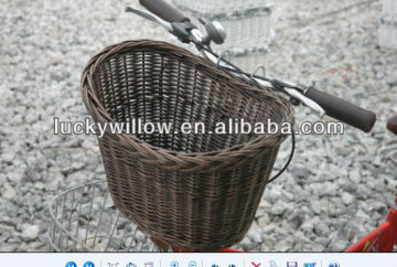 factory supply graceful brown wicker bicycle basket