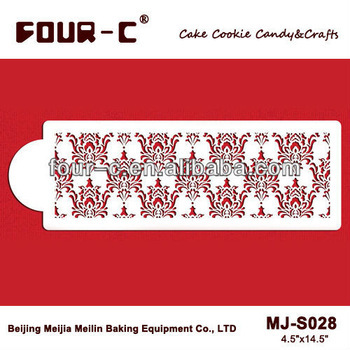 Filigree Damask culinary stencil,cake decorating stencil,top or side stencil