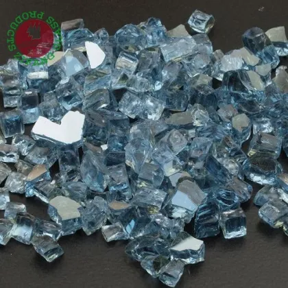 Fire Pit Glass , Fire Tempered Glass , Fireplace Glass sky blue