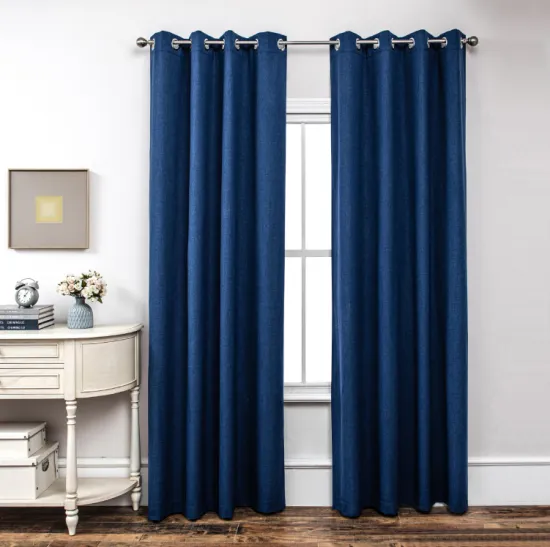 Soft, 100% Blackout Linen-look Thermal Curtains: Ready-made Stock for Your Living Room