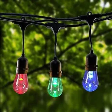 RGBW S14 LED Solar Power String Light - 4 Modes USB Chargeable Festoon String Light