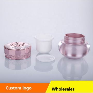 Pink CROWN and FLOWER Acrylic cosmetic jars