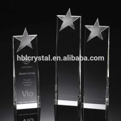 Nice star Goodness crystal award for company celebration,prize