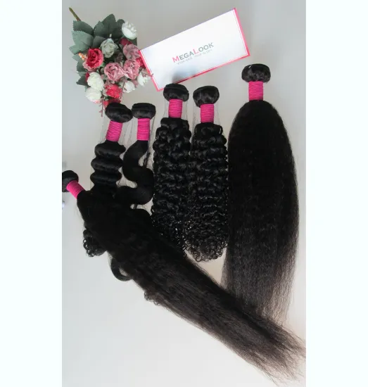 Megalook Discounts Tangle Free Shedding Free Virgin Hair Extension, Good quality Human Hair Weft