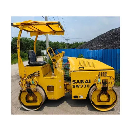 SAKAI SW330 Double Drum Mini Rollers - 3 Ton Vibratory Roller for Road Construction