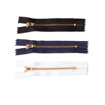 Promotional secure golden metal zippers for bags