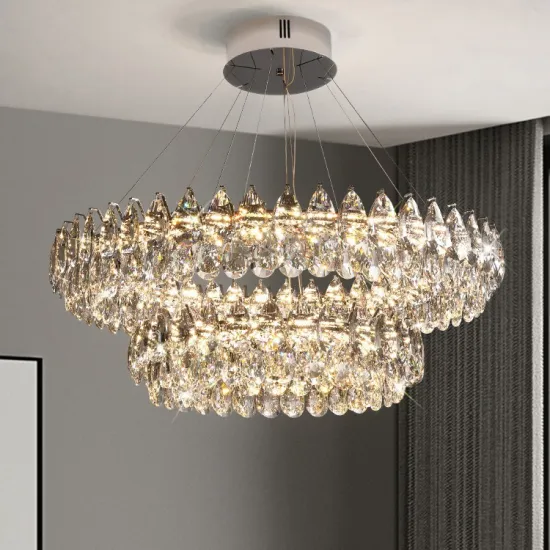 Custom Golden Small Luxury Modern Pendant Light with Crystal Chandelier
