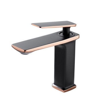 Sanitary Ware Factory Modern Bathroom Sink Tap Deck Mounted Black Single Cold and hot water wash hand basin faucet