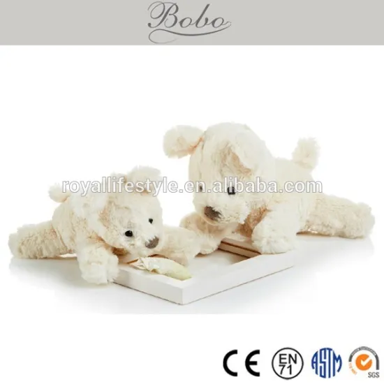 High end quality beige puppy dog plush toy