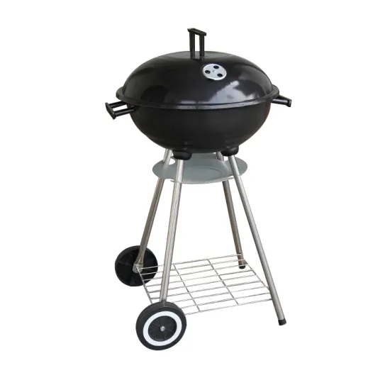17 Inch Black Apple Shape Outdoor Garden Charcoal Barbecue Bbq Kettle Grill
