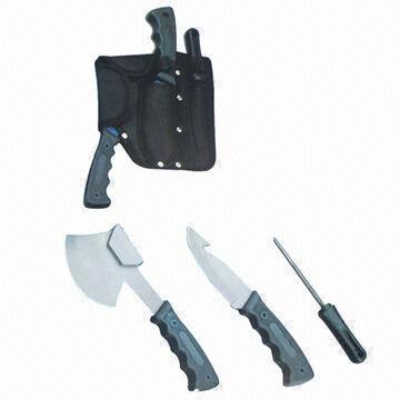 Hunting Tools Set, made of stainless steel 420 blade with rubber plastic handle