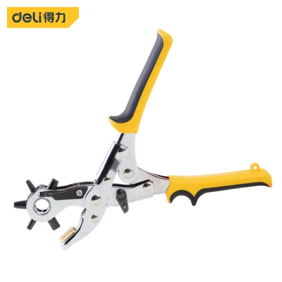 deli Punch Plier Hole Punching Machine Round Hole Perforator Tool Make Hole Puncher For Watchband Cards Leather Belt DIY Tools