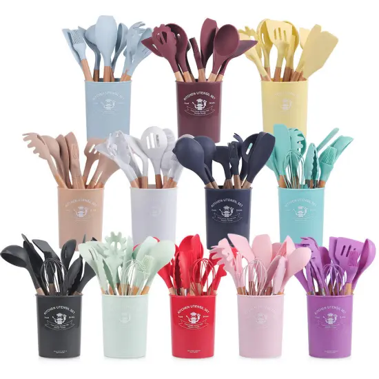 2024 Silicone Cooking Utensil Set Wholesale: Tools, Restaurant Kitchen Gadgets, Cuisine Home Utensils (12pcs) - Comprehensive Kitchen Accessories