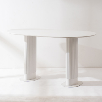 Modern Plastic Family Oval Reception Desk Home Dining Table