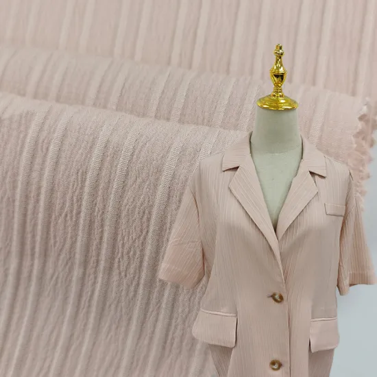 Comfortable Bark Crepe Pure White Woven Chiffon Fabric