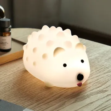 Linda luz nocturna LED de erizo para dormitorios para niños