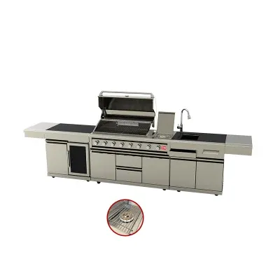Commercial Stainless Steel Gas Grill Outdoor Barbecue Kitchen Garden Use