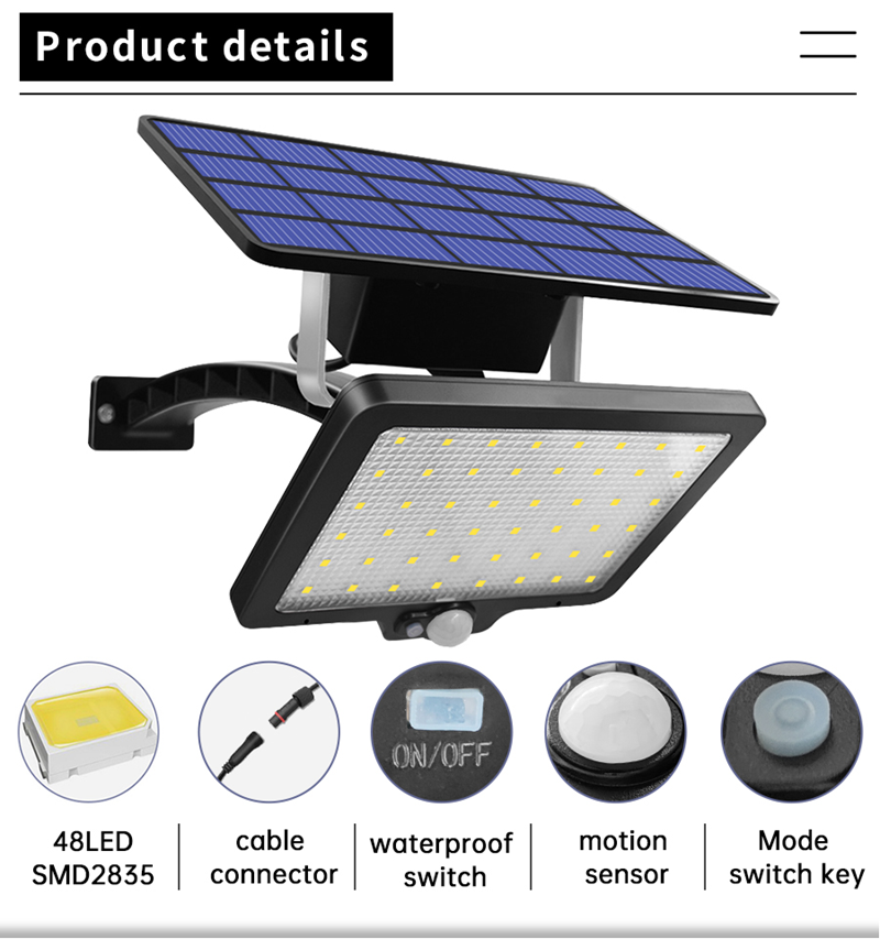 One In Two 48 Leds Solar Light