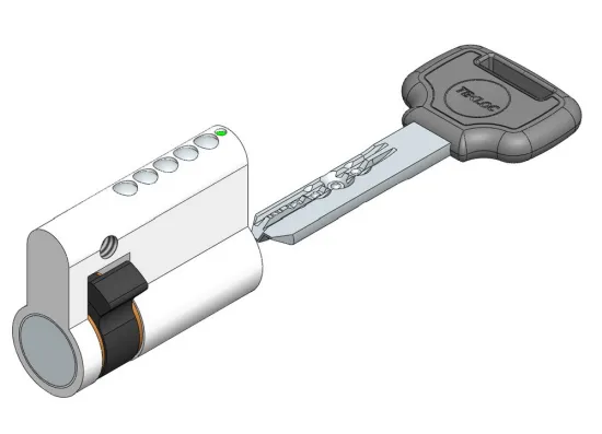 Telescopic pin cylinder lock half sided