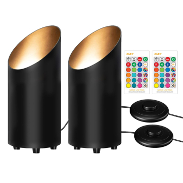 Black GU10 Spotlights 2700K Up Lighting Floor Can Light with Plug Cord and Foot Switch