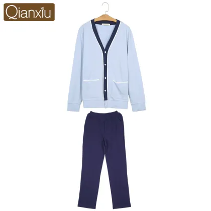 Qianxiu New Arrival Wholesale V-neck Cardigan Men Nighty
