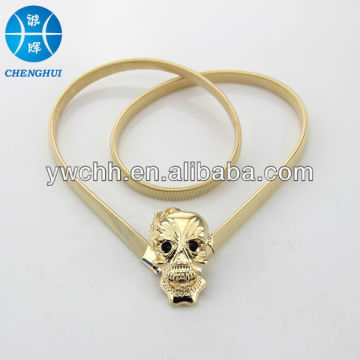 Fashion chain belt with Skull Heads shape buckle