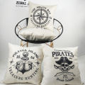 Set of Pirates Throw Pillow Covers Nautical Sailing Anchor Decorative Cushion Cover Pillow Case for Sofa Bedroom Car Couch 18 x