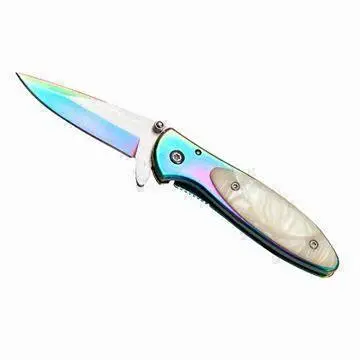 Folding/Pocket Knife, Made of Stainless Steel Blade and Stainless Steel with Pearl Handle Materials