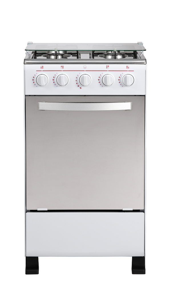 4-burner gas stove with oven and LED