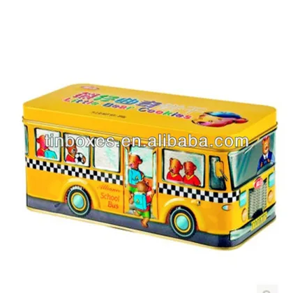 big bus shape nougat tin box