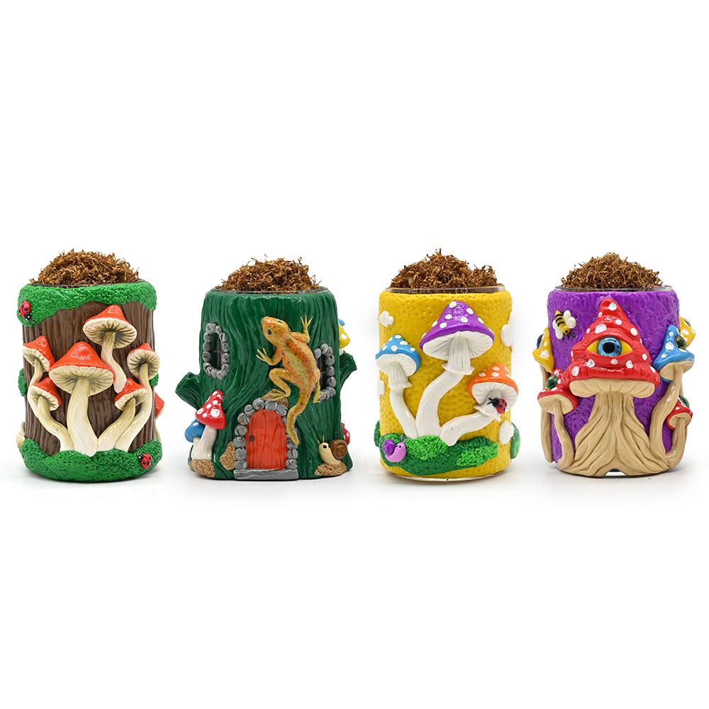 Fantasy mushroom imba yegirazi kuchengetedza jar