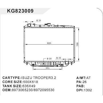 auto radiator car:ISUZU REOOPER3.2 OEM:8973065230/8972095530