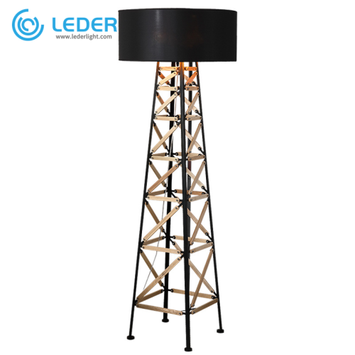 LEDER Lampu Lantai Standard Kayu