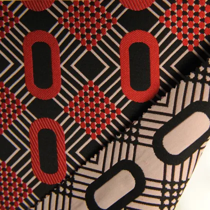 57 polyester 43 rayon cationic dye geometric pattern jacquard fabric