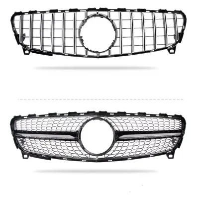 Retrofit GT Grille 2013-2018 for Mercedes Benz A-Class W176 AMG Vertical Bar Grille Water Tank Cover