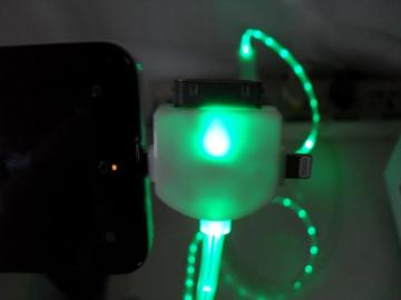 Newest Hot Lighting Cable 3 in 1 USB LED Green