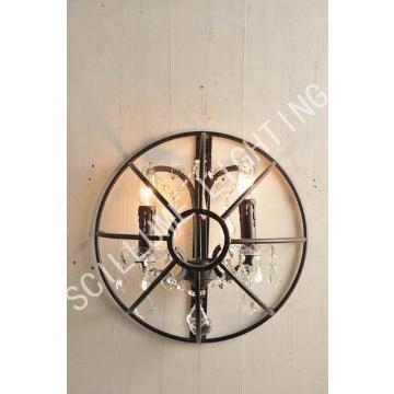 Vintage lighting fixtures 2 lights orb iron wall lamp LRR