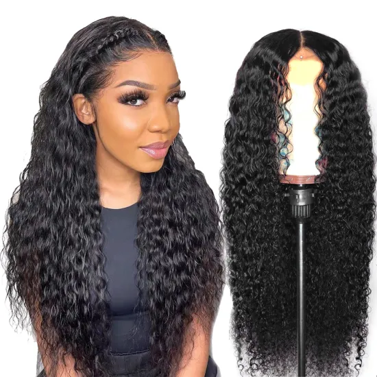 HF Factory Virgin Indian Colored 10A HD Glueless Water Wave Full Lace Front Wigs Transparent Human Hair Wig With Baby Hair