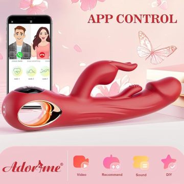 Vibrador de impulso de coelho com brinquedos para adultos com display LCD