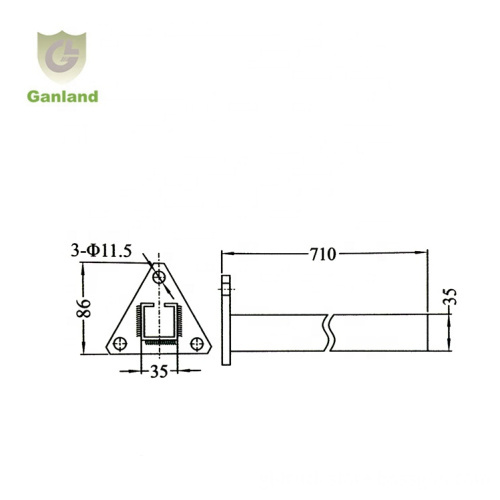 GL-15620 Long Type Rear Mudguard Bracket for Trailers