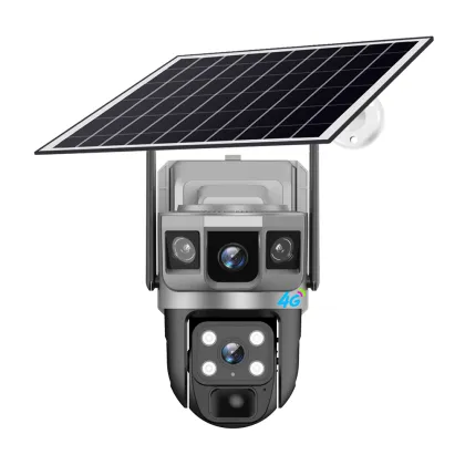 4MP 4G Solar Security Camera: AOV 24 Hours PTZ Dual Lens Outdoor Camera