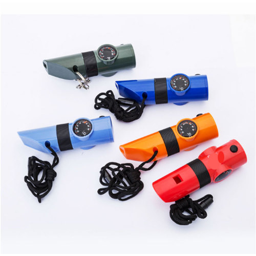 Wholesale Training Survival Safety Compass Whistle  With Light